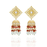 Mahima Meenakari Earrings Tikka Set White - The Pashm